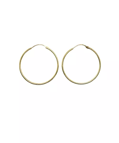 Plain Gold Hoops -  3.5 cm - 9ct White Gold