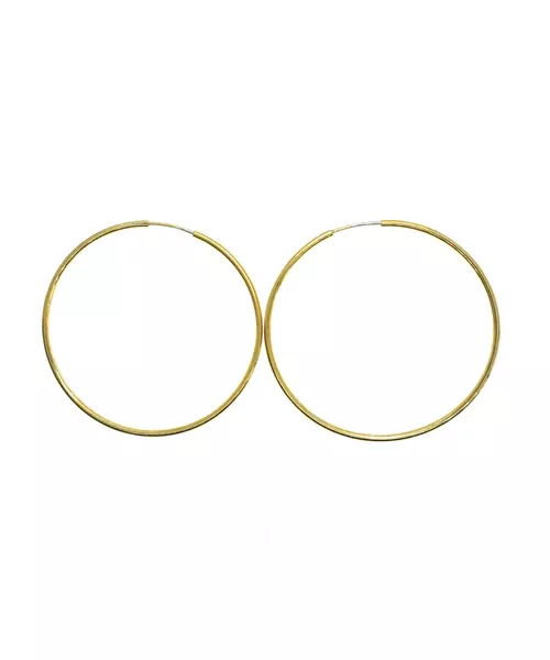 9ct Gold Hoops - Plain 5.00 cm