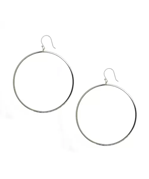 Very thin hanging 6.0 cm Hoops - Silver 925