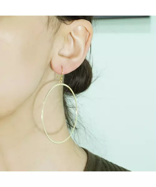 Very thin hanging 6.0 cm Hoops - Silver 925