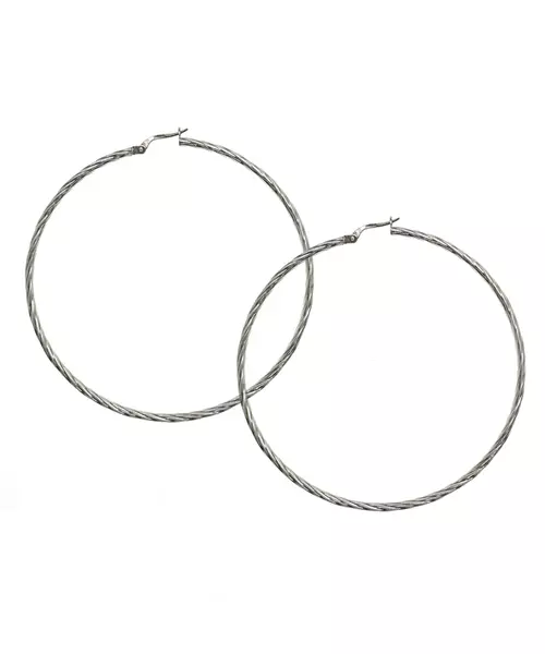 Thick twist 6.5 cm Hoops - Silver 925