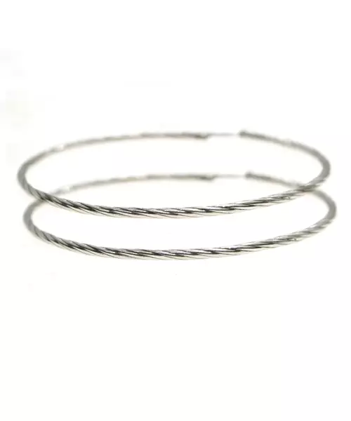 Thick twist 6.5 cm Hoops - Silver 925