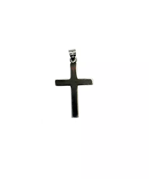 9ct White Gold Cross - Double  Side