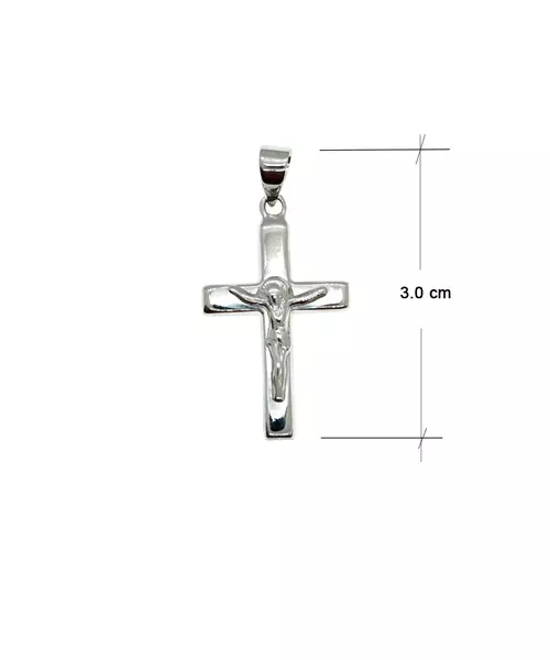 18ct White Gold Cross with Jesus Christ