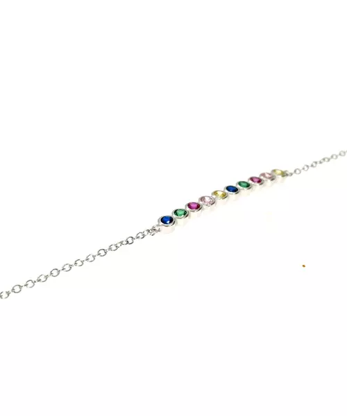 9 Color Stones Bracelet - Silver 925