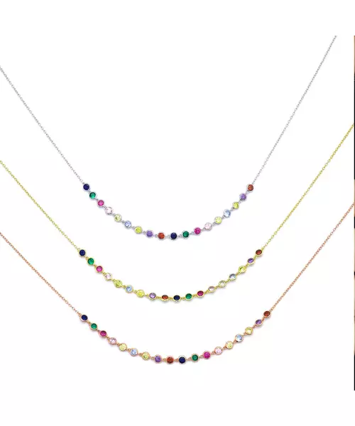 Color Stones Necklace - Silver 925