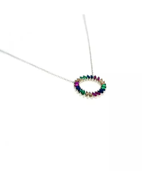 Color Circle Necklace - Silver 925