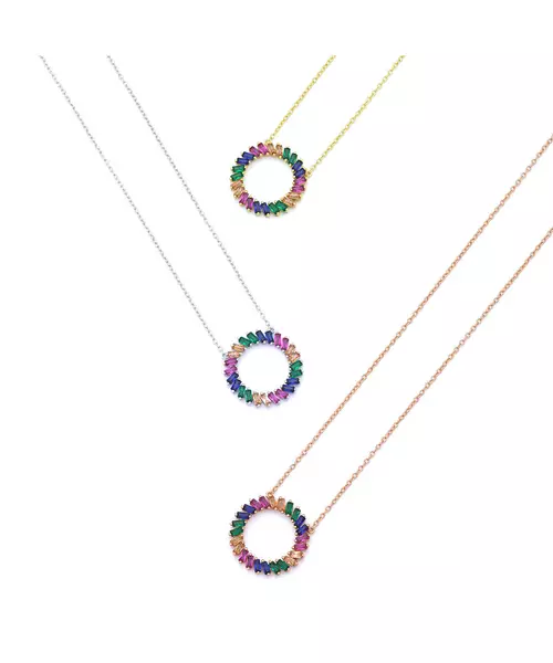 Color Circle Necklace - Silver 925