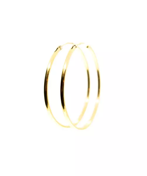 9ct Gold Hoops - Plain 5.00 cm