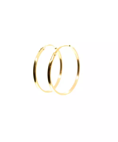 9ct Gold Hoops - Plain 4.0 cm