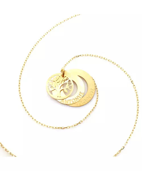 Circles of Love - 2 Names and Tree of life - 9ct Gold