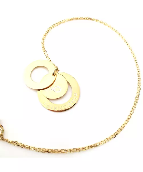 Circles of Love - 3 Names Glossy - Sterling Silver 925 Yellow Gold Plated