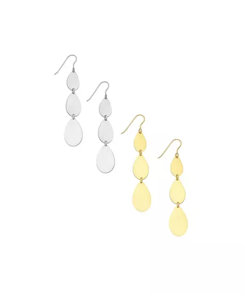 3 Drops Long Earrings - Sterling Silver 925