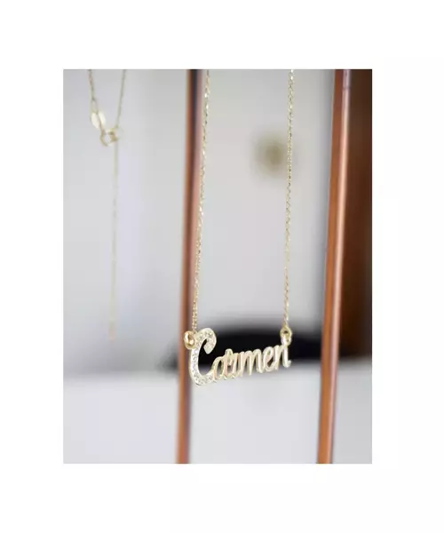 Name Necklace - first letter with Zircons