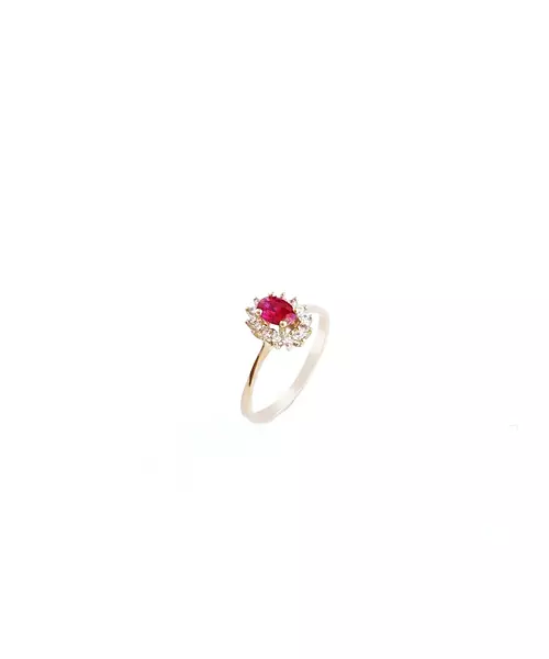 9ct Oval Pink Diana - Yellow Gold Ring