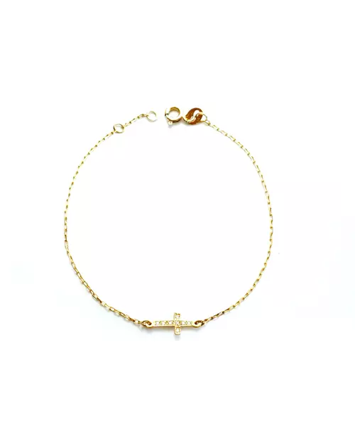 Gold Cross Bracelets - 9ct Rose Gold