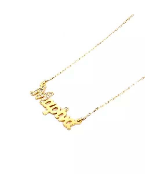 Name Necklace - First  Letter with Zircons