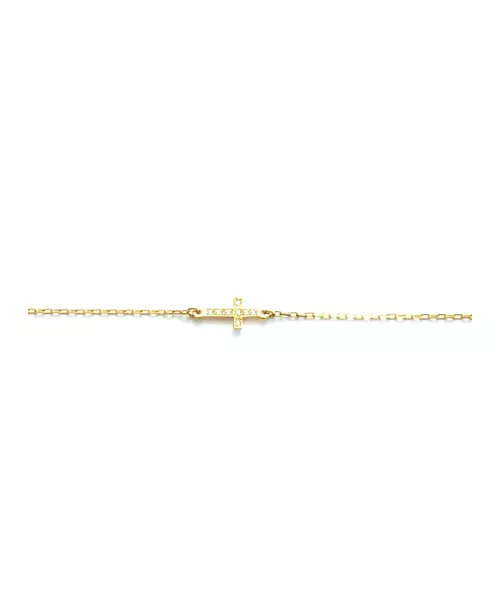 Gold Cross Bracelets - 9ct Rose Gold