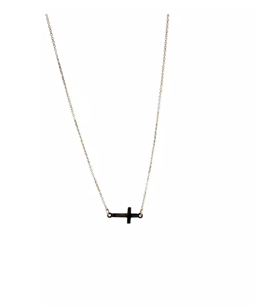 9ct Plain Gold Necklace - Small Cross