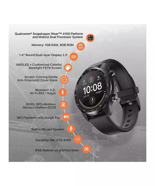 Mobvoi TicWatch Pro 3 Ultra GPS Google Wear OS SmartWatch