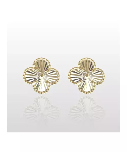 9ct Gold Earrings Diamond Cut - Size 3