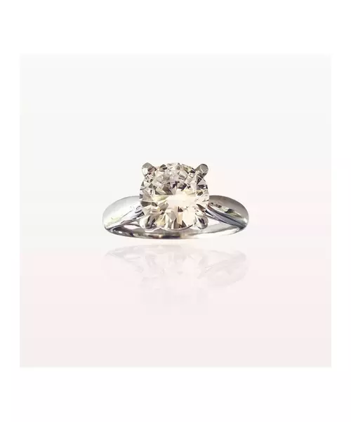 Platinum Engagement Ring with 1.2ct Zircon