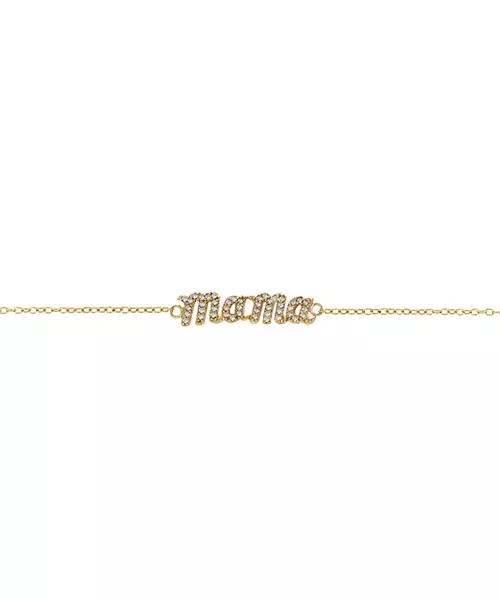 Mama Bracelet with Zircons - Silver 925 Gold Plated