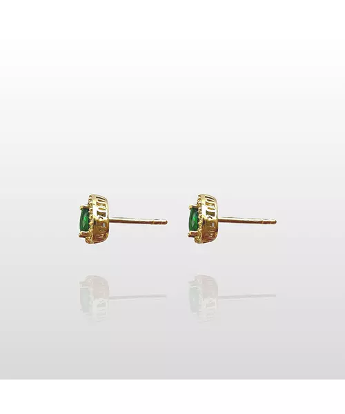 9ct Gold Earrings with green zircon