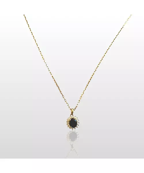 9ct Gold Necklace Diana Black Zircon