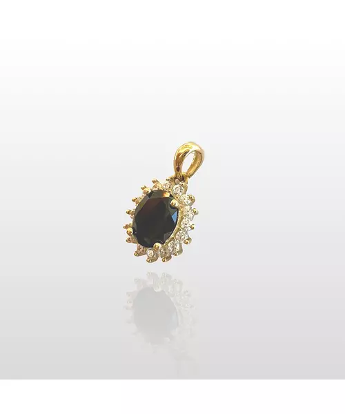 9ct Gold Necklace Diana Black Zircon