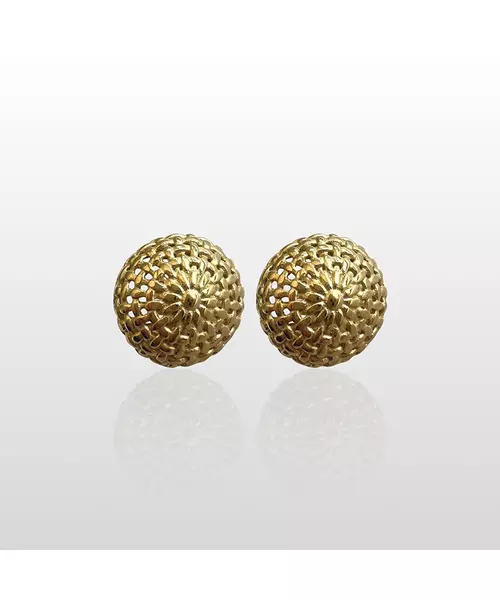 Basket Earrings - Stainless Steel Gold