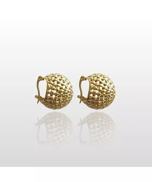 Basket Earrings - Stainless Steel Gold