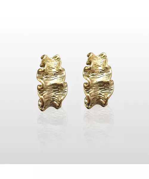 Wavy Earrings - Stainless Steel Gold