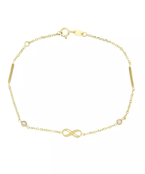 9K GOLD PLAIN INFINITY BRACELET