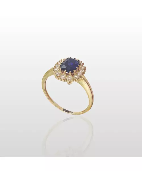 9ct Gold Ring - Diana Blue Zircon