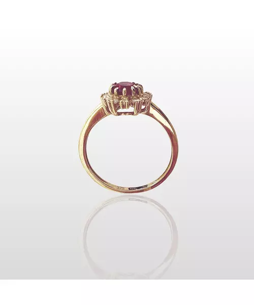 9ct Gold Ring - Diana Pink Zircons