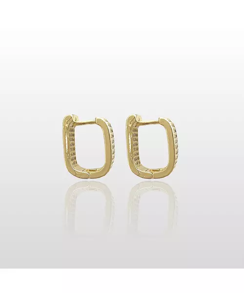 Hoops with zircons - Stainless Steel Gold Plated