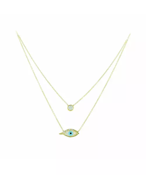 9K GOLD EVIL EYE NECKLACE