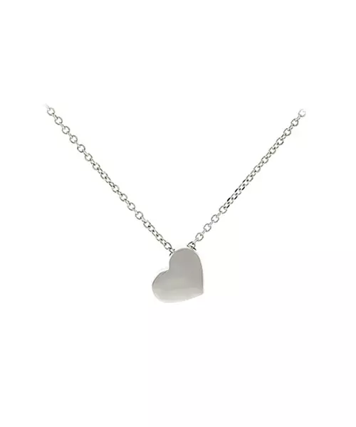 9K WHITE GOLD HEART NECKLACE