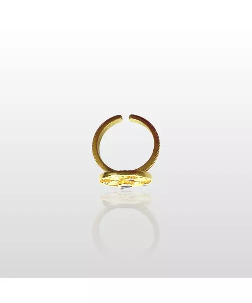 Byzantine Ring with 3 Colors of Zircons - Silver 925 Gold Plated