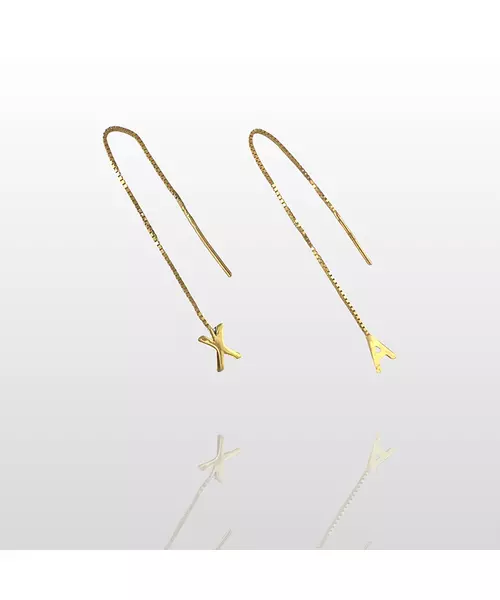 18ct Gold Letter Earring