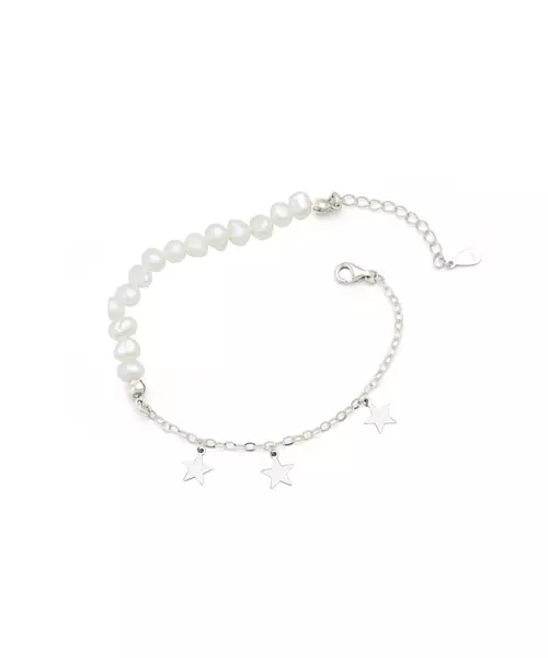 Bracelet with pearl and stars - Silver 925