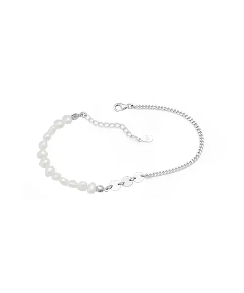 Bracelet Disks with Pearls - Silver 925