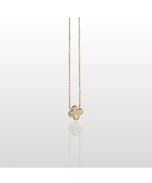 Necklace Clover with a mother of pearl - Silver 925 Gold Plated