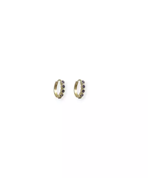 9ct Gold Hoops with purple zircons (Copy)