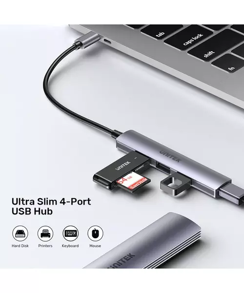 Unitek USB-C Hub 4port 3xUSB2.0 1xUSB3.0 H1208B