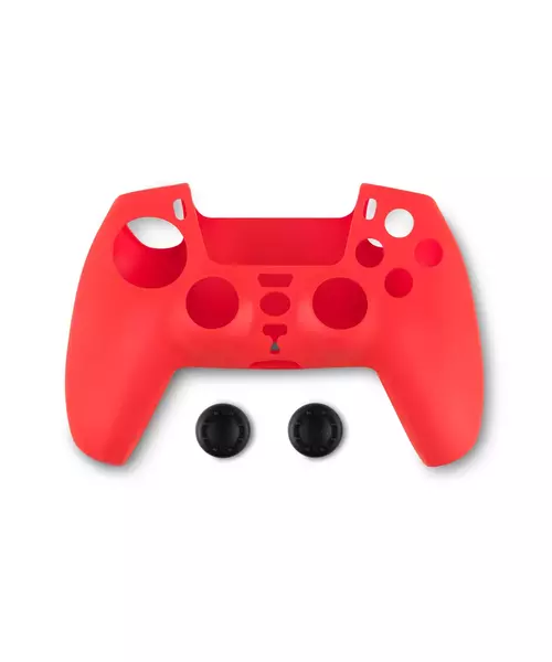 SPARTAN GEAR CONTROLLER SILICONE SKIN COVER AND THUMP GRIPS FOR PS5 RED