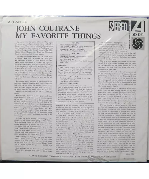 JOHN COLTRANE - MY FAVORITE THINGS (LP VINYL)