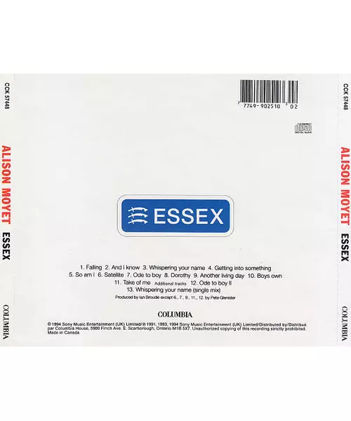 ALISON MOYET - ESSEX (CD)