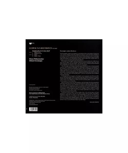 WIENER PHILHARMONIKER / BEETHOVEN - SYMPHONY NO.5 (LP VINYL)